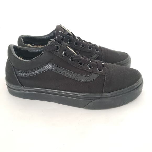 VANS Off The Wall SIZE 4 (MENS) 5.5 (WOMEN) Youth Lace Up Sneakers Black - Picture 12 of 13